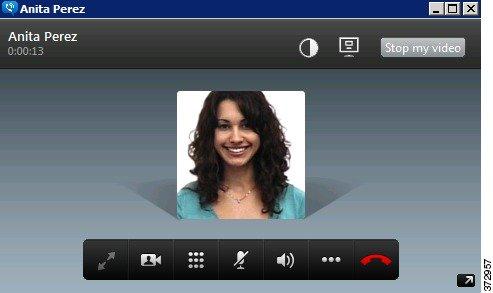 User Interface Overview Call Window The Call window provides the following call controls: Start my video Starts sending video in calls where video is not automatically sent.