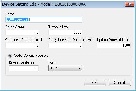 5224. Device Setting Edit Dialog It provides editing functions of device setting information.