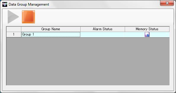 543. Acquisition Group Management Window It provides functions of alarm status display of acquisition group and data memory start/stop.