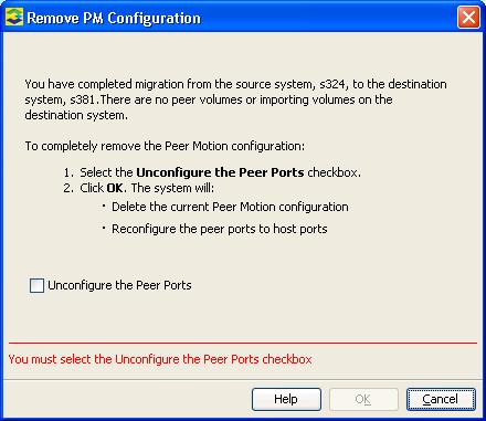 Viewing a Peer Motion Configuration To view the current Peer Motion configuration: 1.