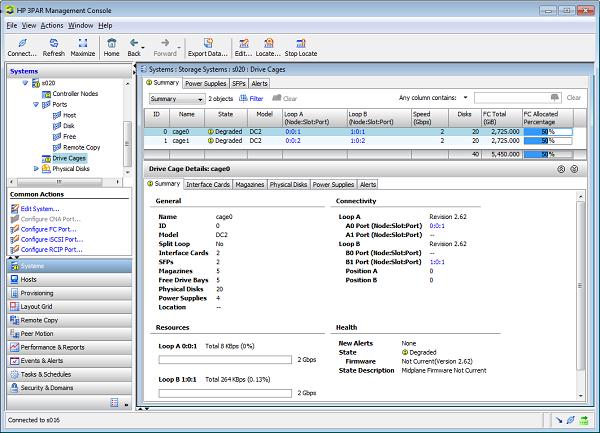 Refreshing the HP 3PAR Management Console To refresh the data displayed in the Management window and Alert/Task/Connection panel, click Refresh in the Main Toolbar.