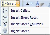 Insert Cells, Rows, and Columns To insert cells, rows, and columns in Excel: Place the cursor in the row below where you want the new row, or in the column to the left of where you want the new