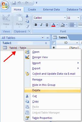 Rename a Table To rename a table: Open the desired database by clicking the Microsoft Office