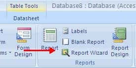 On the Create tab, click the Report Wizard button