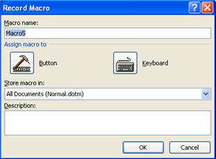 step. Recording a Macro To record a Macro: Click the View Tab on the Ribbon Click Macros Click Record Macro