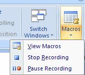 actions you want recorded in the Macro Click on Macros Click on Stop Recording Macros To assign a macro button to a keyboard