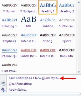 The easiest way to create a Table of Contents is to utilize the Heading Styles that you want to include in the Table of Contents. For example: Heading 1, Heading 2, etc.