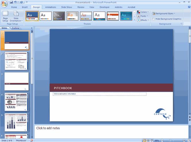 Getting started with PowerPoint 2007 you will notice that there are many similar features to previous versions. You will also notice that there are many new features that you ll be able to utilize.
