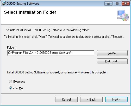 Click [Next] button. (4) Select the Installation Folder.