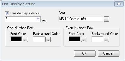 (a)11. List Display Setting Dialog It provides editing function of data list display; display setting information.