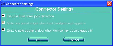 Connector Settings box, select the Disable front panel jack detection check box. Click OK to activiate the AC'97 functionality.