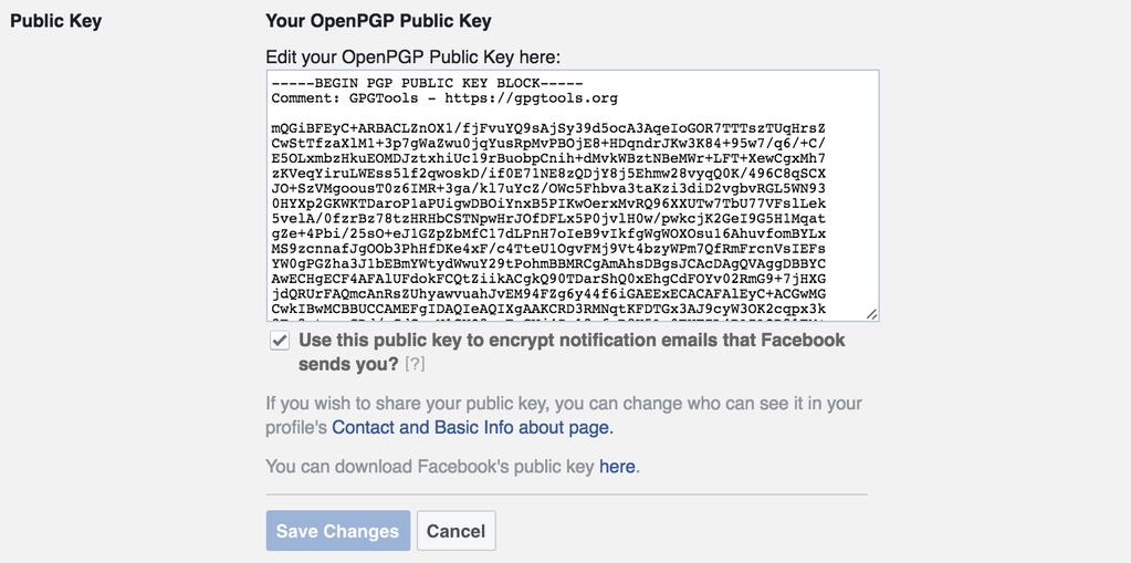 Encrypt Facebook Communication