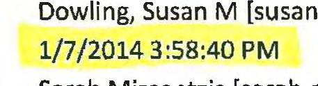 Message From: Sent: To: Subject: Dowling, Susan M [susan.m.dowling@delphi.com] 1/7/2014 3:58:40 PM Sarah Missentzis [sarah.missentzis@gm.