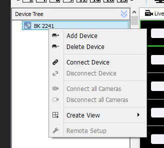 Select CONNECT DEVICE iii. After it has connected, you will see an arrow appear to the left of the device in the device tree.