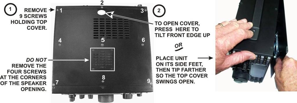 How to Access the KREF3 Board Removing the Top Cover Disconnect power and all cables from your K3. Remove the nine screws to free the top cover as shown in Figure 2.