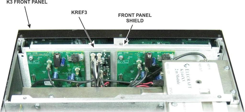 The KREF3 board is mounted on the shield behind the front panel assembly (See Figure 4).