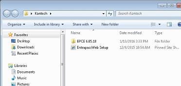 EntrapassWeb Client Setup Open the Kantech folder on the desktop