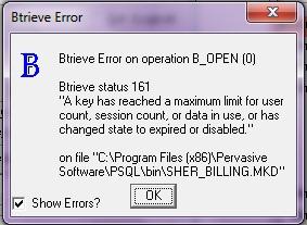 Error when trying to open a