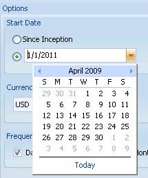 date of each investment selected.