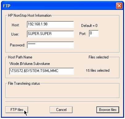 MLMM Software Installation for the NonStop NS-Series Server and Client Transferring Files via FTP The FTP dialog box reappears as shown in Figure 2-10.