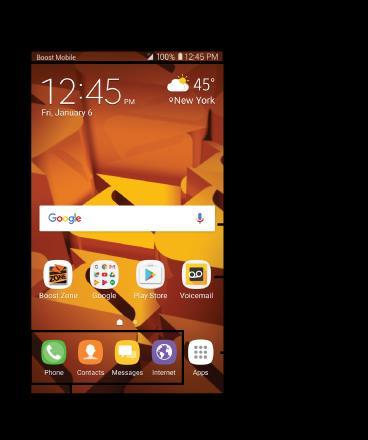 Your Phone's Home Screen The following topics describe how to use and customize your phone s home screen, understand the status bar, and use the notification panel.