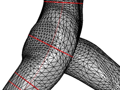 Fig. 7 Deformation as the legs bend and spread out. The user can edit deformed human shapes by changing shape parameters for the key ellipses that generate the control sweep surfaces.