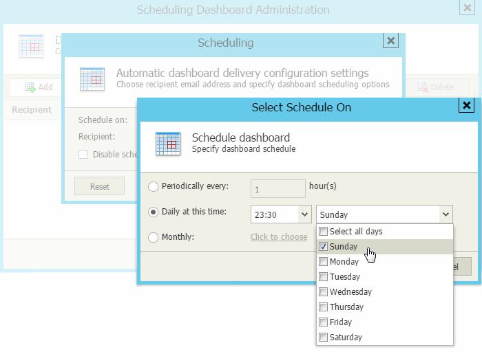 Specifying Delivery Schedule To configure automatic dashboard delivery, you must specify the schedule according to which Veeam ONE Reporter must generate and deliver the dashboard.