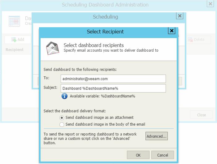 5. In the Select the dashboard delivery format section, select the format for the delivered dashboard. You can choose to send the dashboard as an attached.