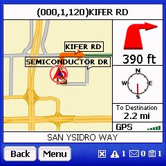 Depending on the route view being displayed, navigation screens may have slightly different content.