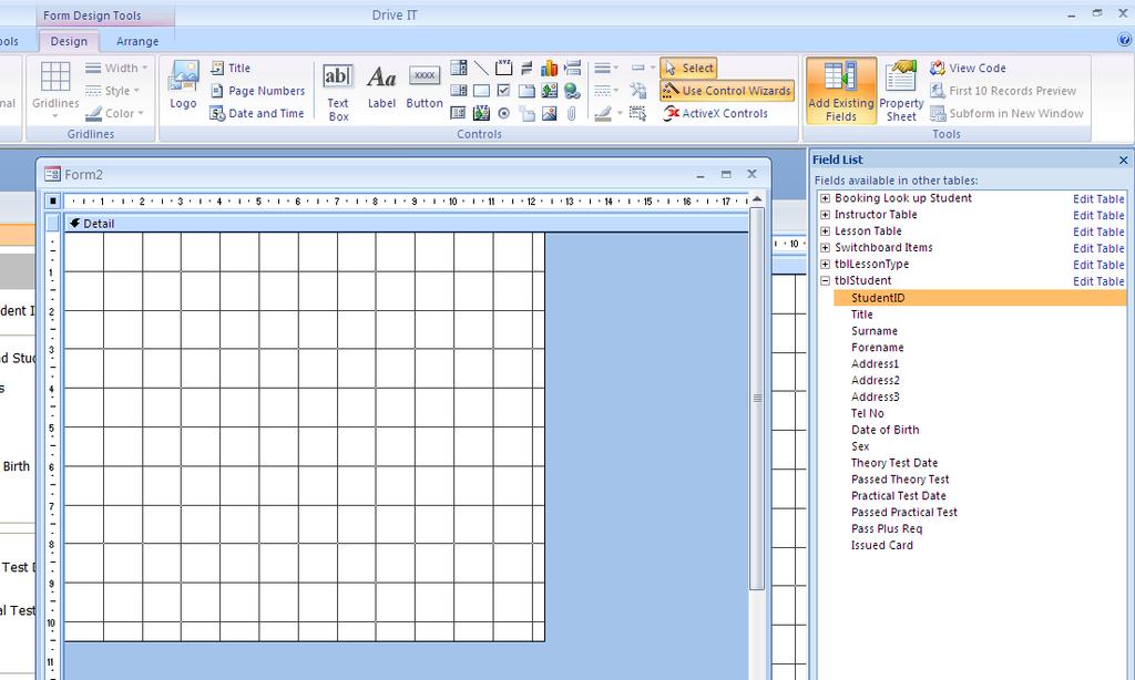 New Form A new form is created by going to the Create menu and clicking on Blank Form.