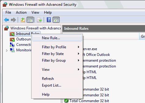 To add the Server executable to the Windows Firewall, do the following: 1. In the Control Panel, select System and Security > Windows Firewall. 2.