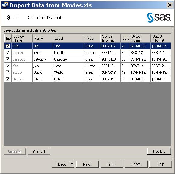 Step 3 of the Import Process Step 3 of the Import Data process allows the