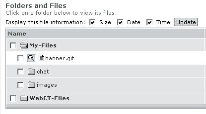 Uploading a Zipped File After the files are zipped, the next step is to upload the zipped file to WebCT. 1.