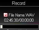 EN 7. A recording file is generated and placed under a [RECORD] folder on the display. The file name sequence is Line-In-yearmonthday-001, ex: LineIn-20060314-001, and so forth.
