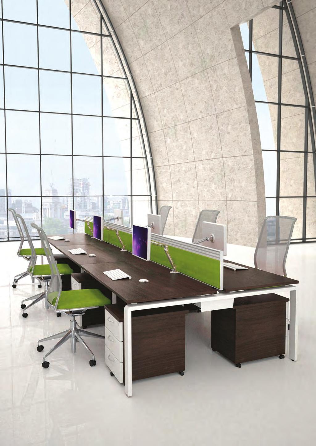 combines a contemporary and minimalist design, whilst providing a fully cable managed solution to offer maximum flexibility in a variety of office environments.