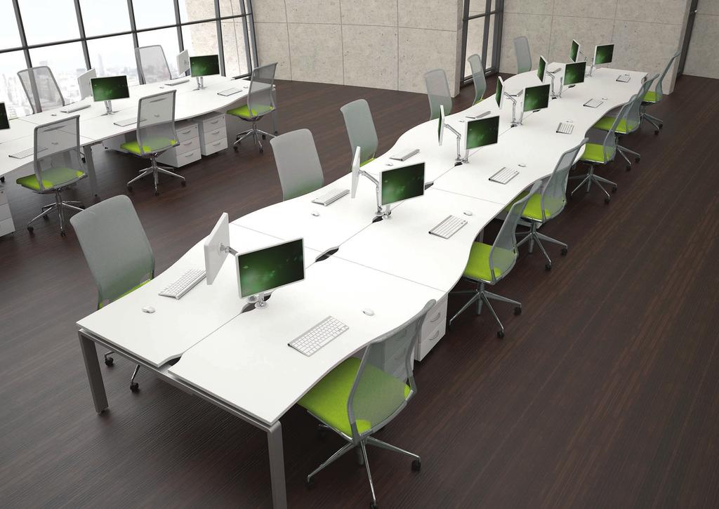 Set of 12 Bench With a future-proof design the system enables the addition of desks as your team expands. See page 15 for further details.