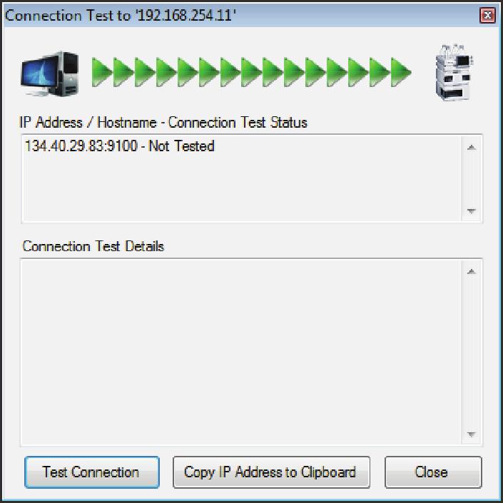 4 Staying with the Lab Advisor Relay Service Using the Lab Advisor Relay Service 2 Click Test Connection in the Connection Test dialog box.