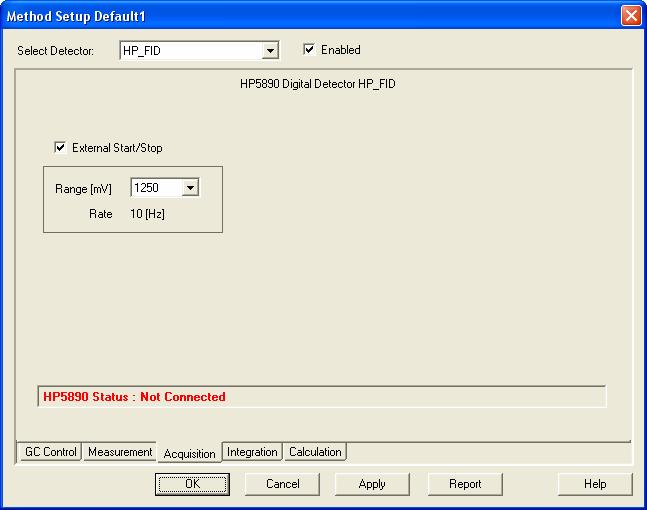 In the Method Setup - Acquisition dialog, check the External Start/Stop checkbox and select