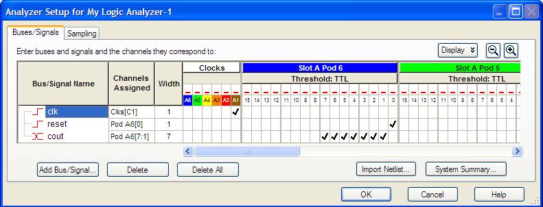 6 Logic Analyzer 21 6 Logic Analyzer The configuration of a logic analyzers is basically done in three steps: Defining signals, assignment of signals to
