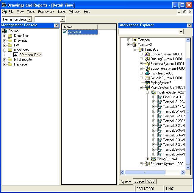 SmartPlant Enterprise 2007 Integration Publish a BOM Report To publish the data for a later BOM retrieve with SmartPlant Materials, the report in SmartPlant 3D must be the 3D Model Data type.