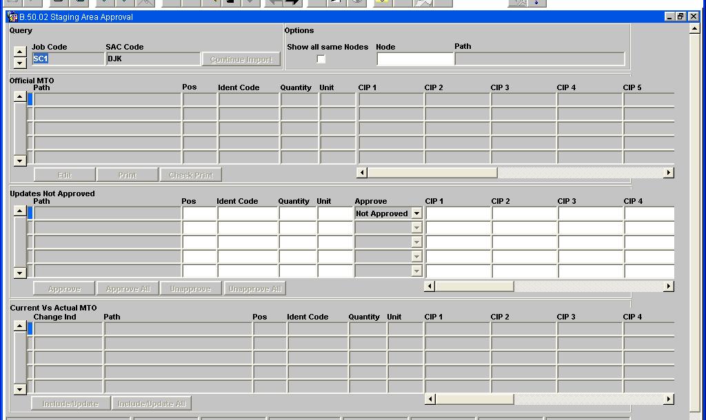 BOMs Using this menu, you can run a certain procedure or macro or view the procedure log or workflow log. On B.50.