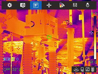 3.3 Interface Description Handheld Thermography Camera User Manual In the observation interface, tap the screen or press OK button to show the menu bar, see figure below.