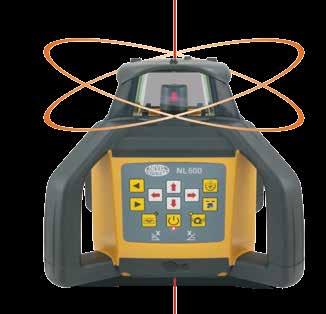 Rotating laser levels Multi-purpose, accurate, long-range levels, works with manual slope NL600, NL600G Multi-purpose laser levels for horizontal and vertical works with the possibility of setting