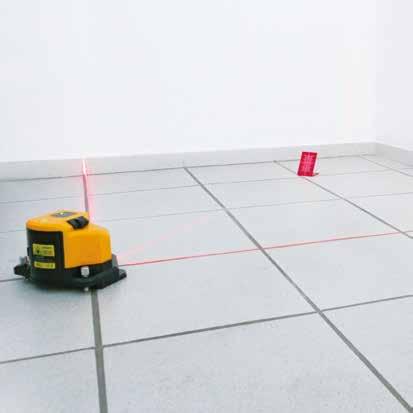 The Nivel System lasers guarantee that laying wall tiles, making complex interior walls and ceilings of