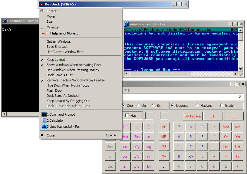 Group to preserve layout Set up options (primarily, Keep Layout ) as shown in the picture below to assemble a logically connected group of windows in this example, windows involved in software