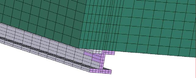 Container and Support Wrapper Mesh Beams Mesh (Surface elements) (3D and 2D) Figure 4: Wrapper mesh defined for the container surface 3.1.