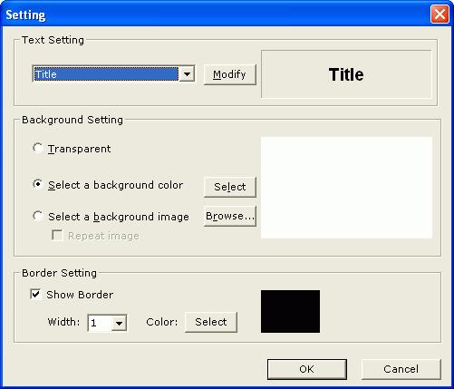To change the width of the border, select a width from the Width drop-down menu. To change the color of the border, click Select.