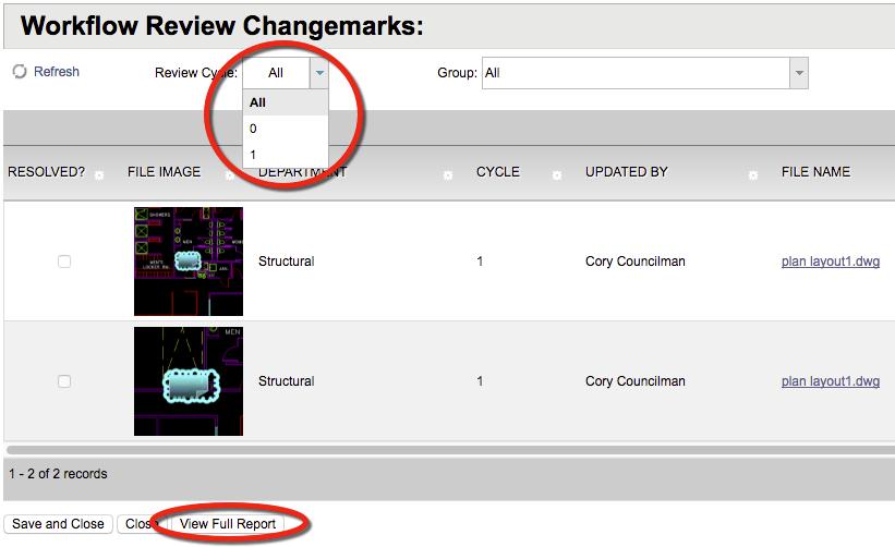 (1) Review Changemarks From the Applicant Resubmit screen, click on the View Changemark Items to launch the Changemark Report.