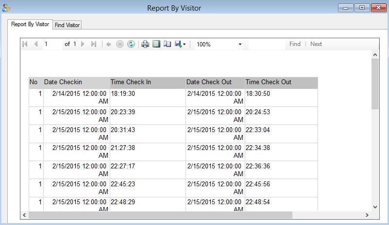 3.0 REPORT 3.1 SEARCH BY VISITOR 1 1) Pilih Report Search By Visitor dari menu utama.