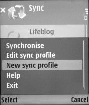 Options Select New sync profile.